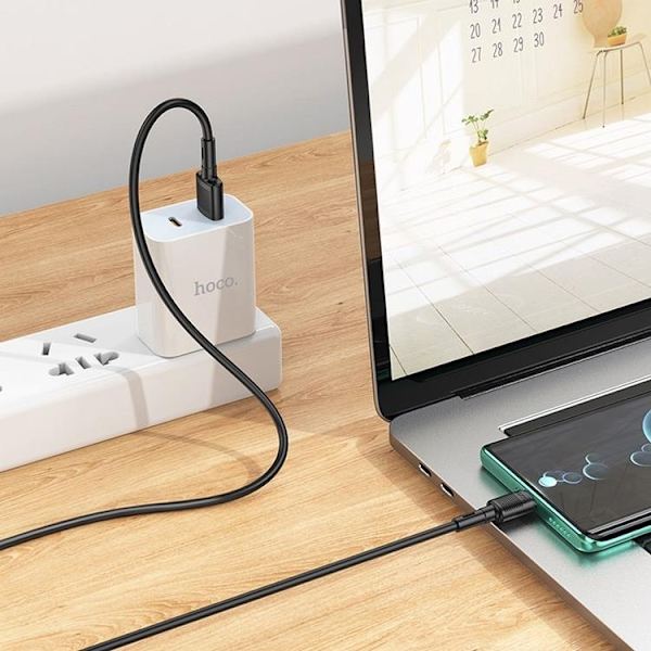 Hoco USB-A - USB-C 3A Kabel 1m X83 - Sort Svart