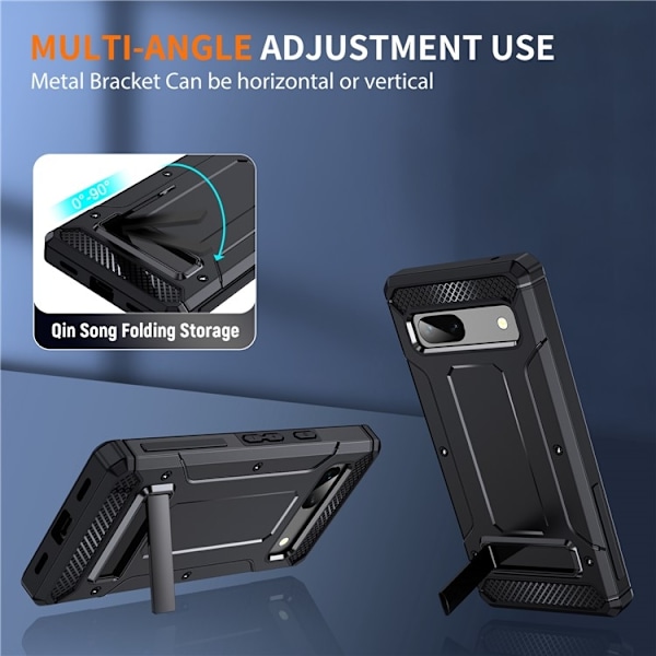 Google Pixel 7 Mobilskal Kickstand Shockproof - Svart Svart