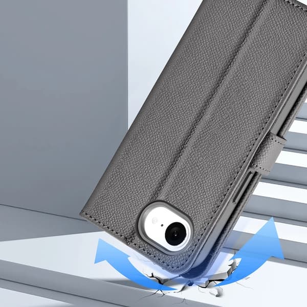 Dux Ducis iPhone 16e Plånboksfodral Lawa Läder - Grå Grå