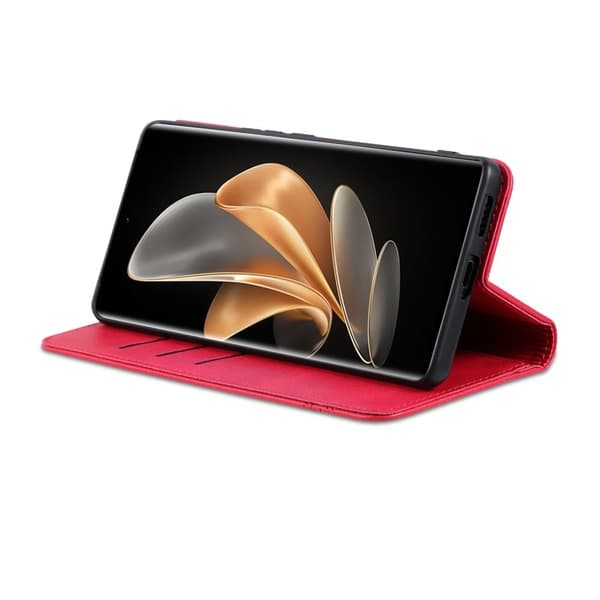 AZNS Samsung Galaxy S25 Edge Plånboksfodral Konstläder - Röd