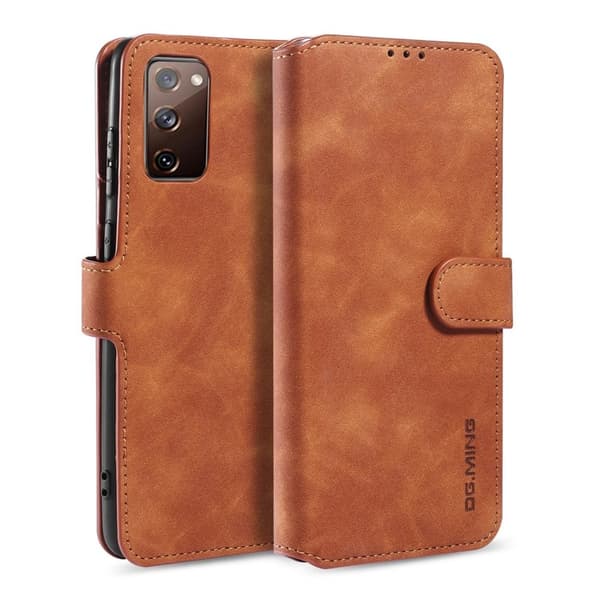 DG.MING Samsung Galaxy S20 FE Plånboksfodral Retro Konstläder Brun