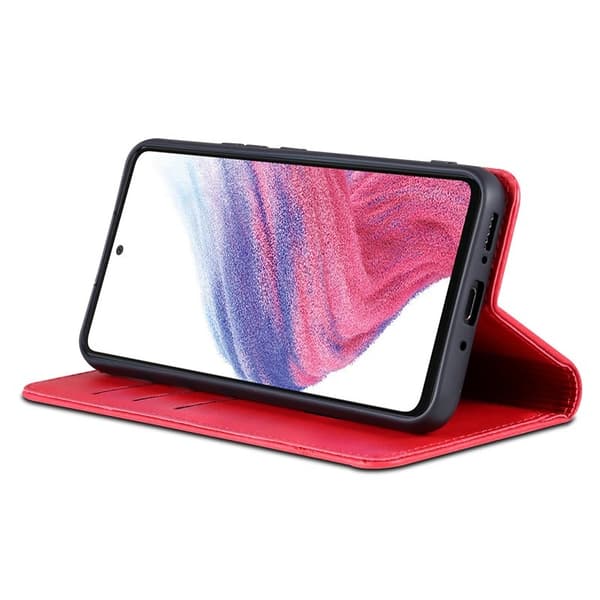 AZNS Samsung Galaxy A55 5G Plånboksfodral Konstläder - Röd
