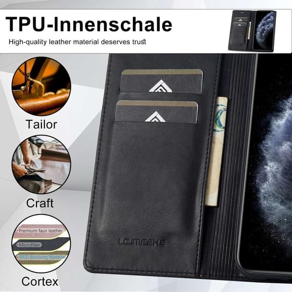 LC.IMEEKE iPhone 11 Pro Plånboksfodral Konstläder - Svart