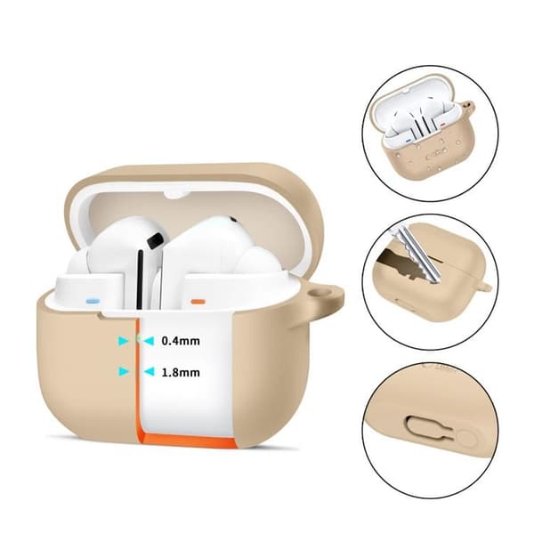 Tech-Protect Galaxy Buds 3/3 Pro Cover silikone krog - Cafe Latte Beige