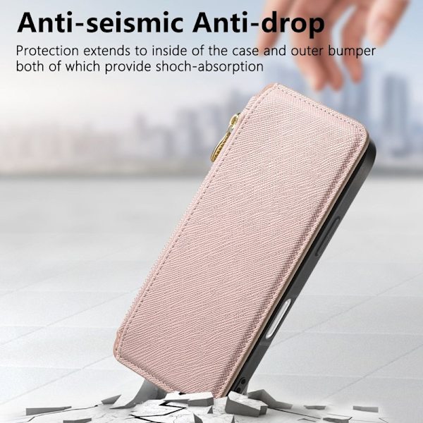 CASENEO iPhone 16 Plus Plånboksfodral Konstläder - Rosa