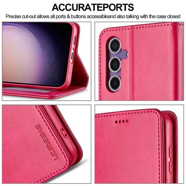 LC.IMEEKE Samsung Galaxy S25 Plånboksfodral Konstläder - Rosa