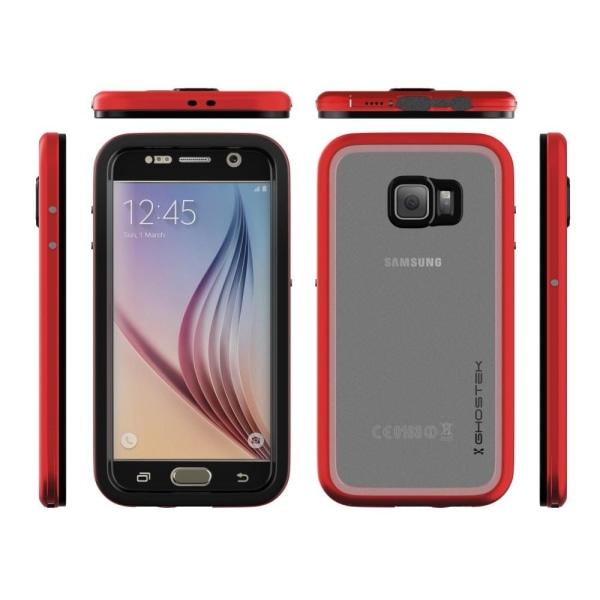 Ghostek Atmoic 2.0 vedenpitävä kotelo Samsung Galaxy S6:lle - punainen Red