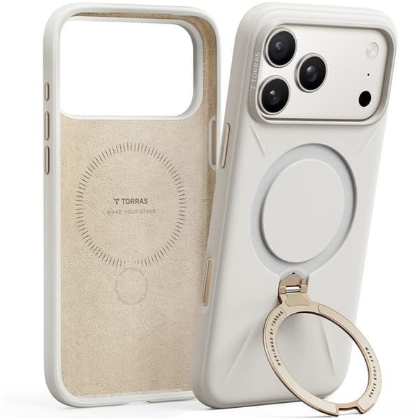 TORRAS Mobilskal till iPhone 17 Pro MagSafe Ostand Q Pro - Vit Vit