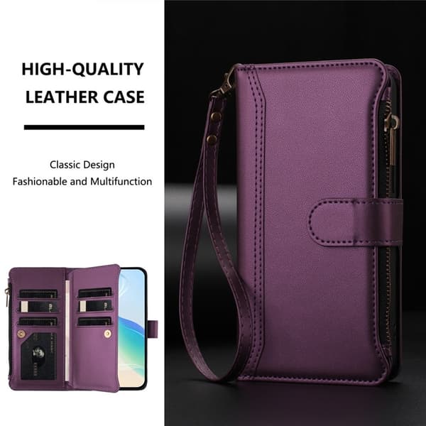 iPhone Air Plånboksfodral Zipper Med Rem - Lila Lila