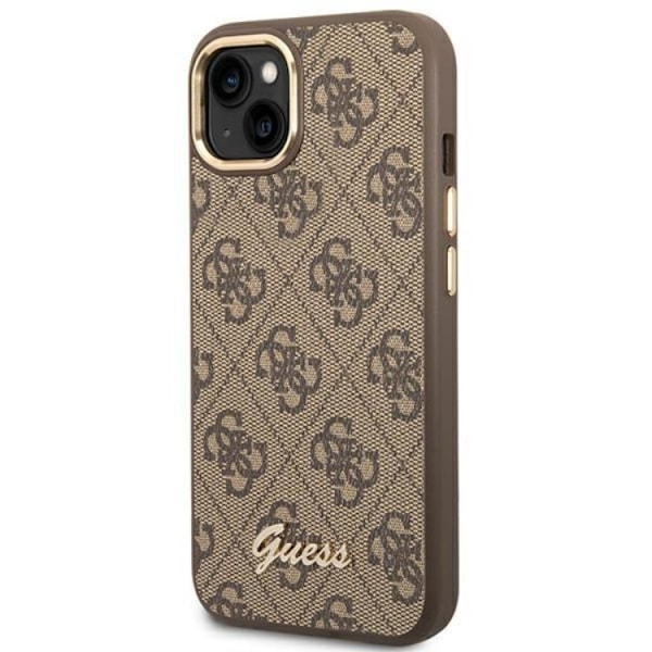 GUESS iPhone 14 Plus Skal Vintage Gold Logo - Brun