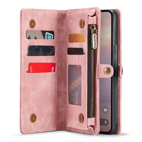 CASEME 008 Plånboksfodral till Google Pixel 9 Pro i Konstläder - Rosa