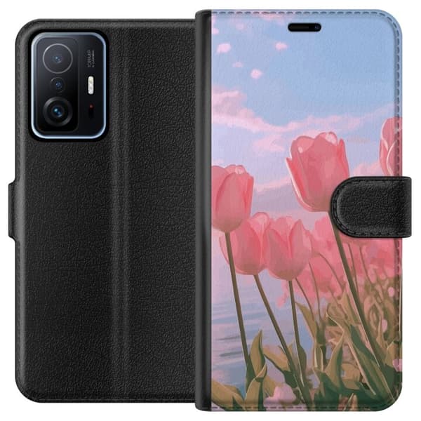 Plånboksfodral till Xiaomi 11T med Rosa Tulpaner