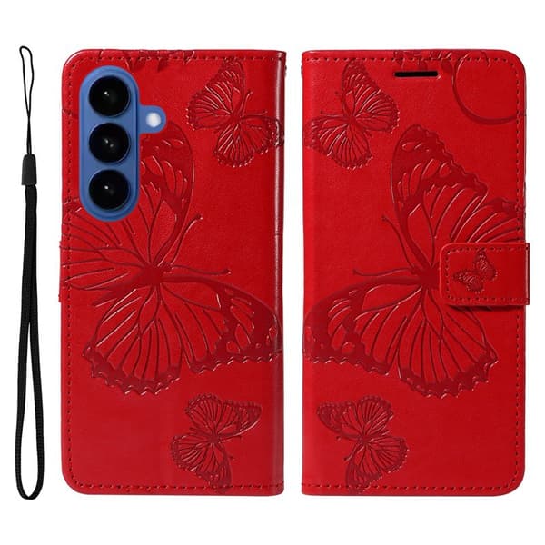 Plånboksfodral för Samsung Galaxy S26 Plus Konstläder Ställ - Röd