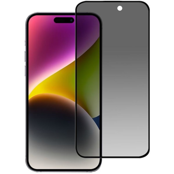 BOOM [1-Pack] iPhone 15 Härdat Glas Skärmskydd Privacy - Svart