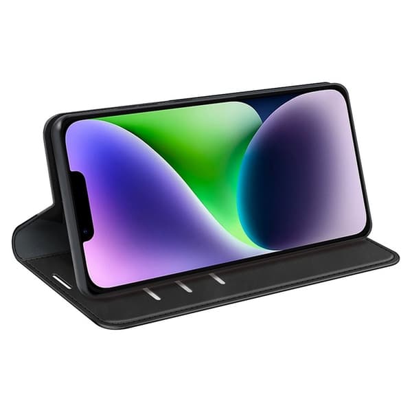 iPhone 15 Plus Plånboksfodral Flip PU-Läder - Svart Svart