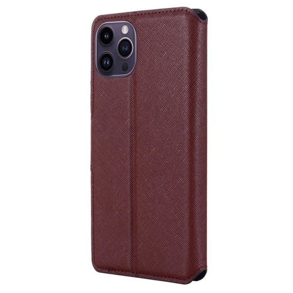 MUXMA iPhone 14 Pro -lompakkokotelo Cross Texture - punainen