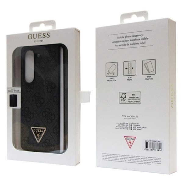 Guess Galaxy Z Fold 5 Mobilskal Läder 4G Diamond Triangle - Brun