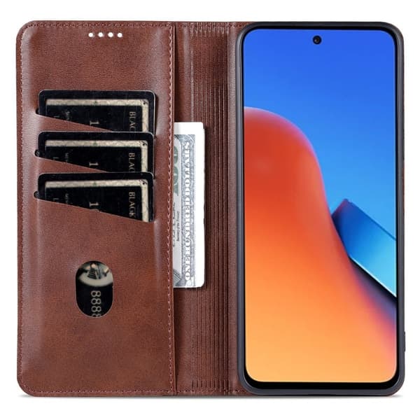 AZNS Xiaomi 14 Pro Plånboksfodral Magnetisk - Konstläder - Brun