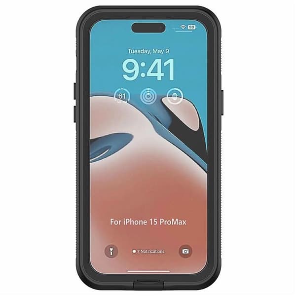 iPhone 15 Pro Mobilcover IP68 Vandtæt - Sort Black