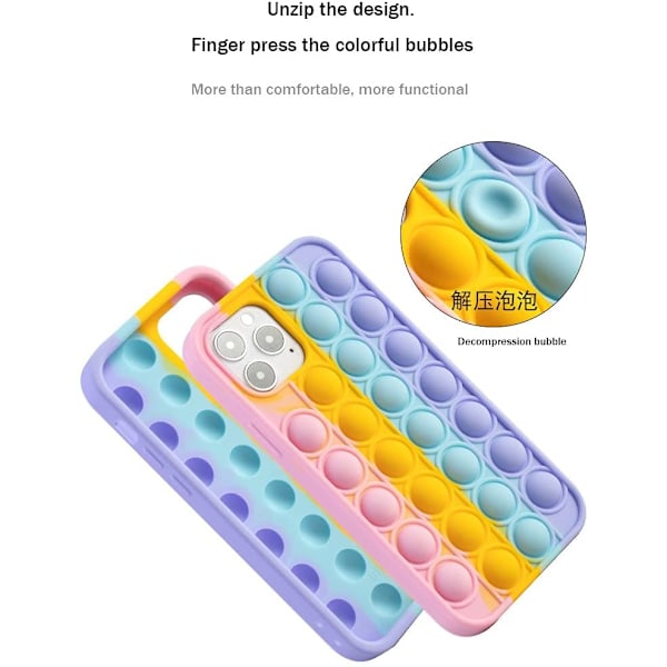 Pop it Fidget Multicolor Skal till iPhone 13 Pro Max Gul