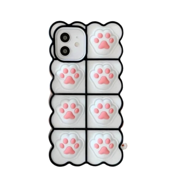 Puppy Paws Pop it Fidget etui til iPhone 11 - Hvid White
