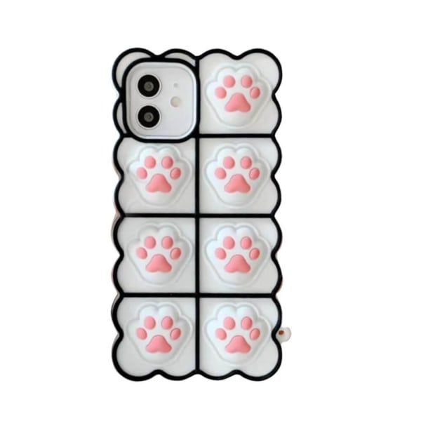 Puppy Paws Pop it Fidget -kotelo iPhone 11:lle - Valkoinen White