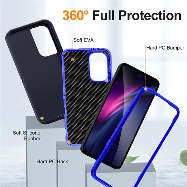 Mobilskal till Galaxy A56 Silikon EVA 3-i-1 Stötsäkert Blå