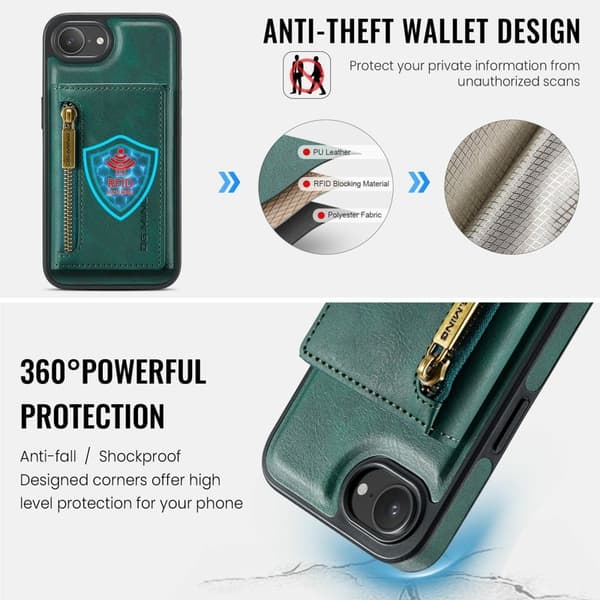DG.MING M5 Series Mobilskal till iPhone 16e Detachable Grön