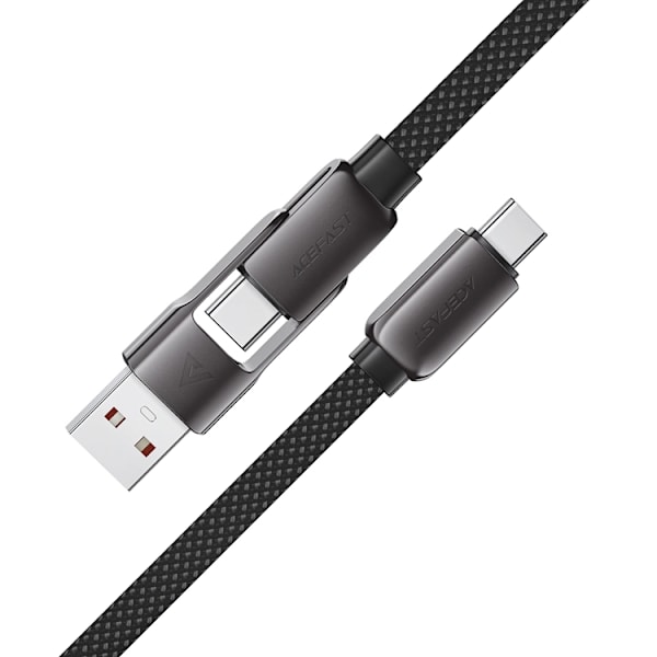 Acefast USB-C - USB-A - USB-C 3A Kabel 0,2 m 480 MB/s Sort Svart