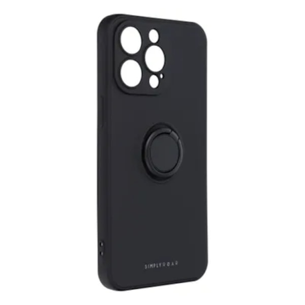 Roar iPhone 15 Pro Mobilskal Ringholder Amber - Sort Svart