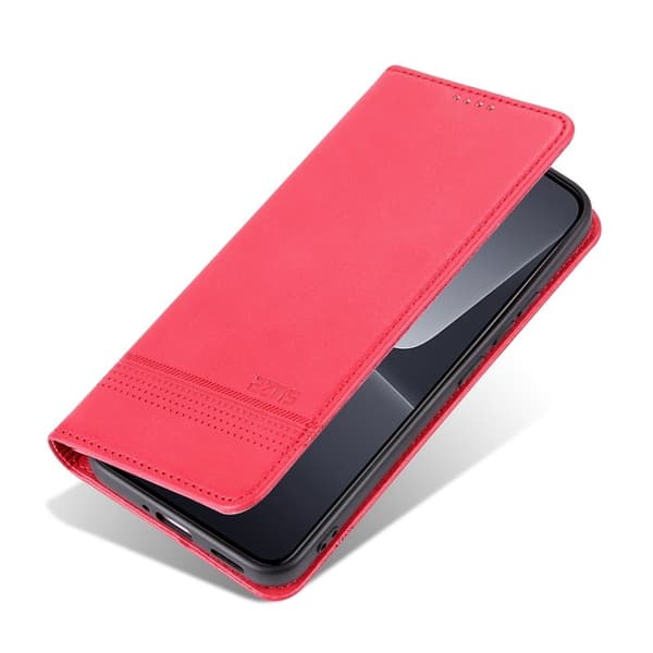 AZNS Xiaomi 13 5G Flip Plånboksfodral Konstläder - Röd
