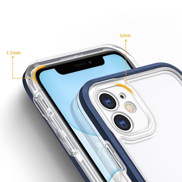 iPhone 12 Skal Clear 3in1 - Blå Blå