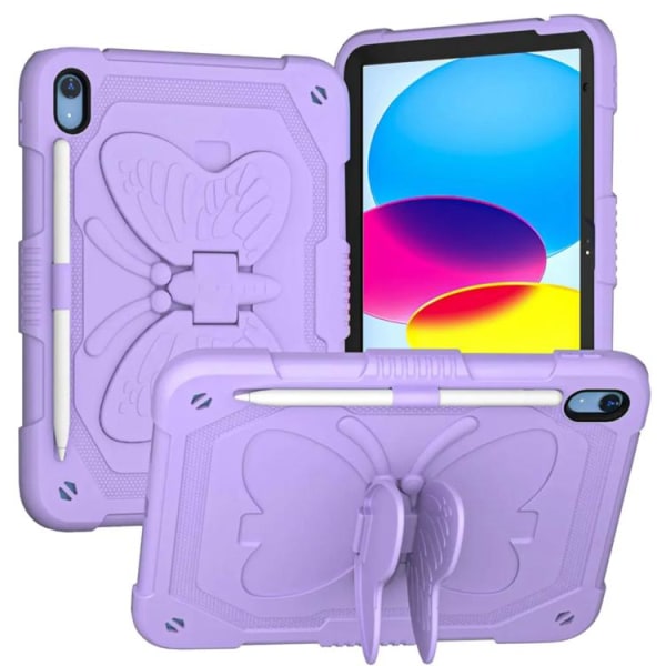 iPad 9.7/Air 2/Air Shell Butterfly Hybrid med skulderrem - Pink