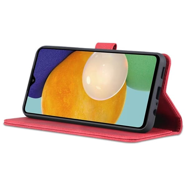 AZNS Samsung Galaxy A14 5G Plånboksfodral Konstläder - Röd
