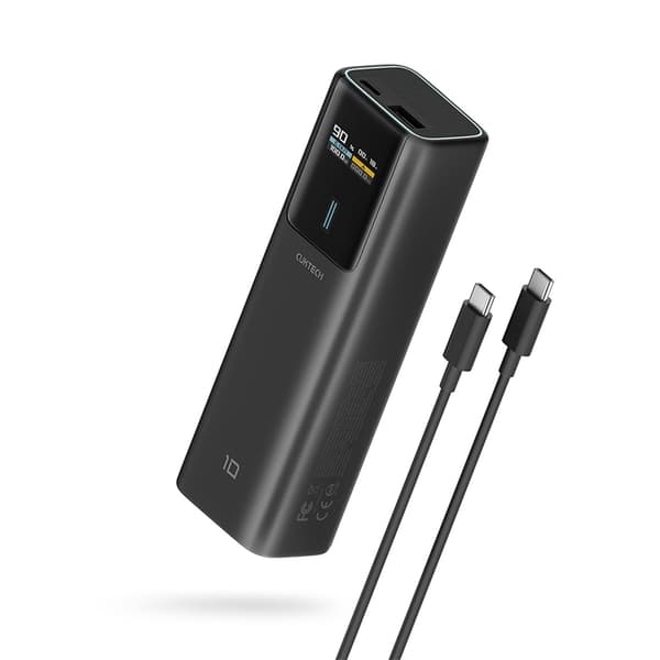 Cuktech Powerbank 10000mAh 150W USB-C USB-A - Sort Svart