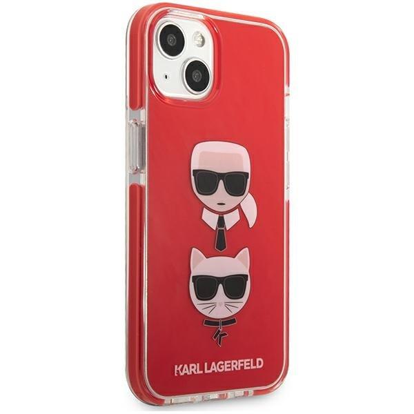 Karl Lagerfeld TPE Karl & Choupette -kotelo iPhone 13 Mini - punainen