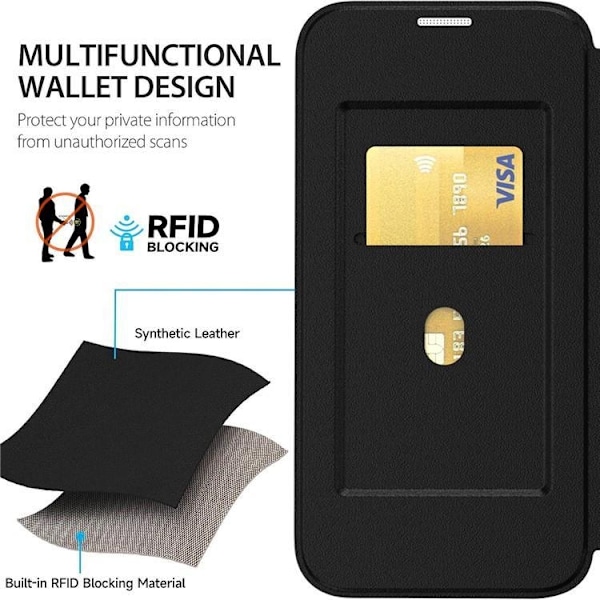 Galaxy S24 Plånboksfodral Magsafe RFID PU-Läder - Svart Svart