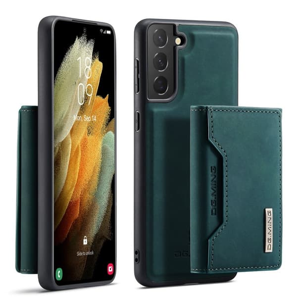 DG.MING M2 Magnetisk Plånboksfodral med Ställ för Samsung Galaxy S21+ 5G - Grön