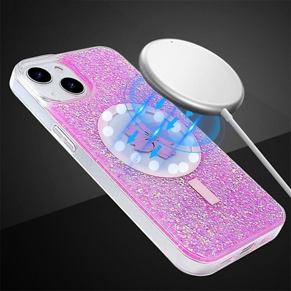 BOOM iPhone 14 Mobilskal Magsafe Drop-Proof - Vit Flower