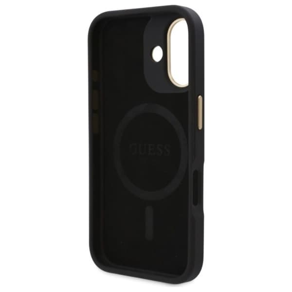 Guess Mobilskal till iPhone 16 Plus MagSafe 4G Logo Plate - Svart Black