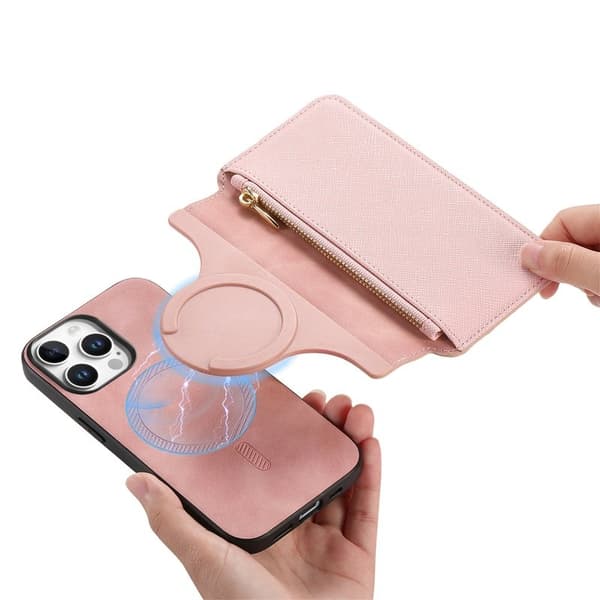 CASENEO iPhone 16 Pro Max Plånboksfodral Konstläder - Rosa