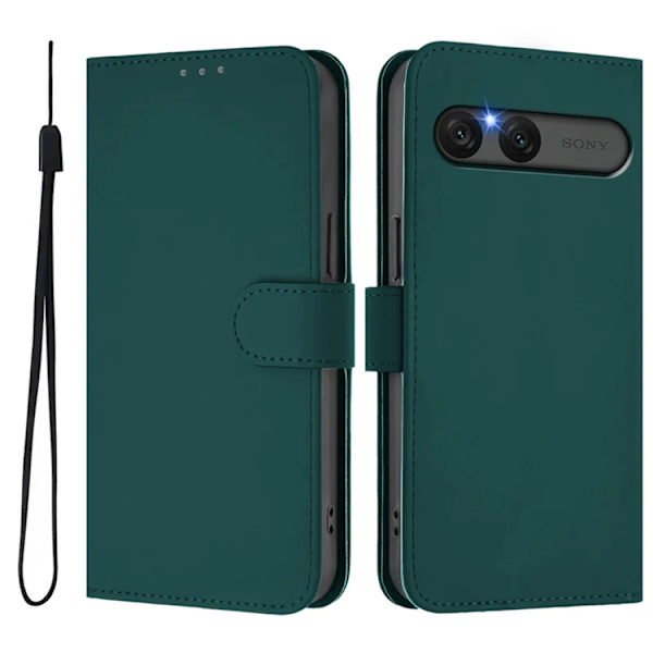 Sony Xperia 10 VII Plånboksfodral Solid Color Konstläder - Grön Grön
