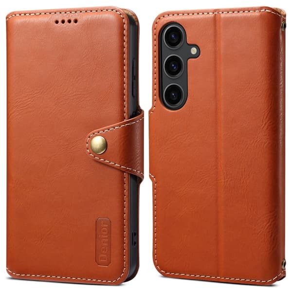 DENIOR Samsung Galaxy S24 Plus Plånboksfodral Konstläder Brun