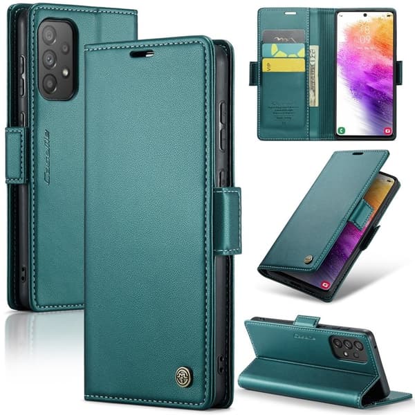 CASEME Plånboksfodral Konstläder för Samsung Galaxy A33 5G - Grön