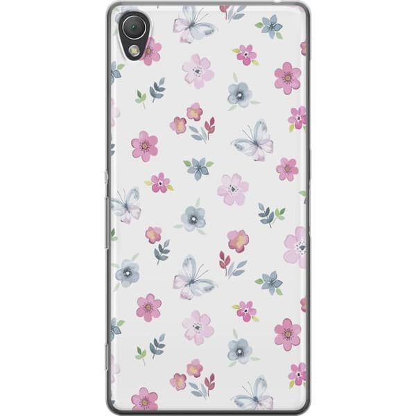 Mobilcover til Sony Xperia Z3 med blomster og sommerfugle