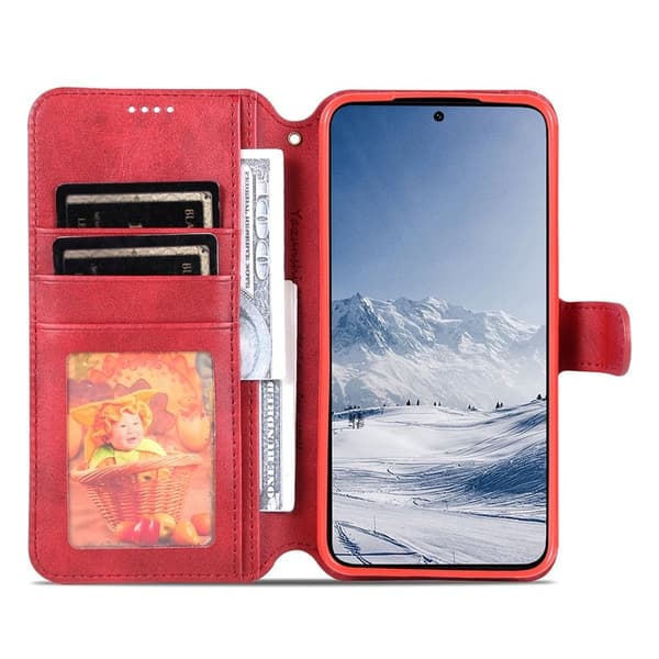 AZNS Mobilskal till Samsung Galaxy S23+ KonstLäder - Röd