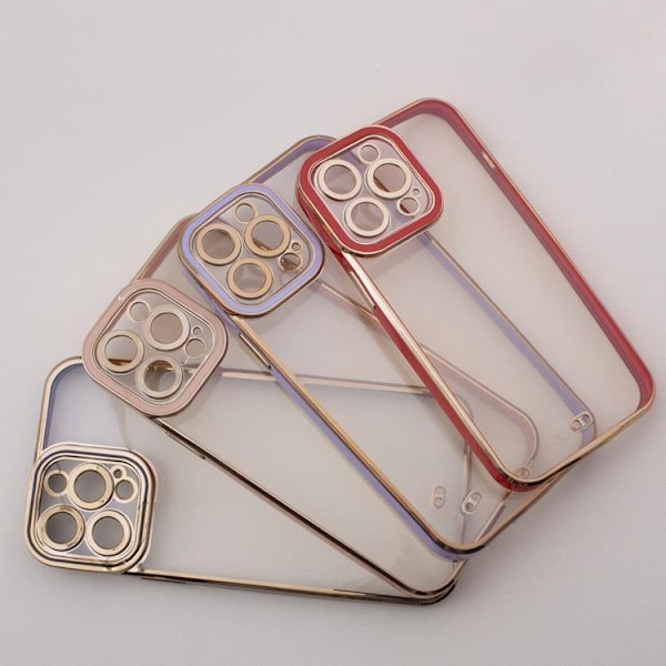iPhone 12 Pro Skal Gold Frame - Lila