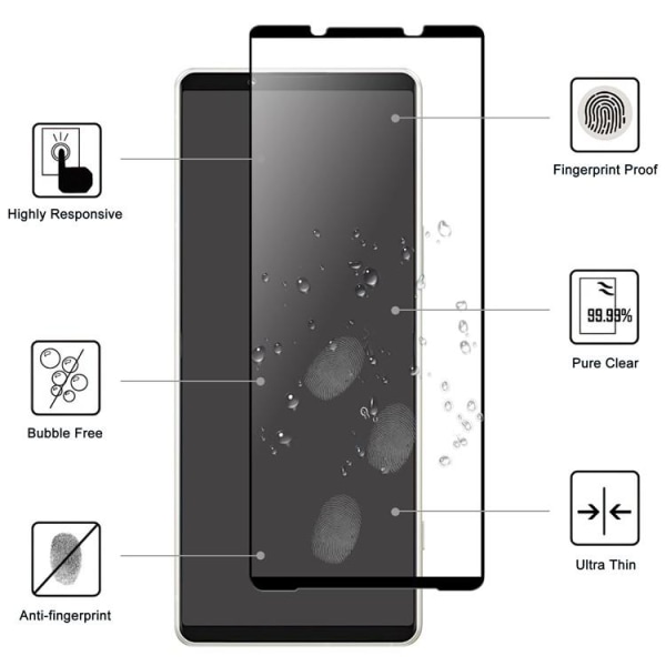 [1-PACK] Sony Xperia 1 V karkaistu lasi näytönsuoja - musta