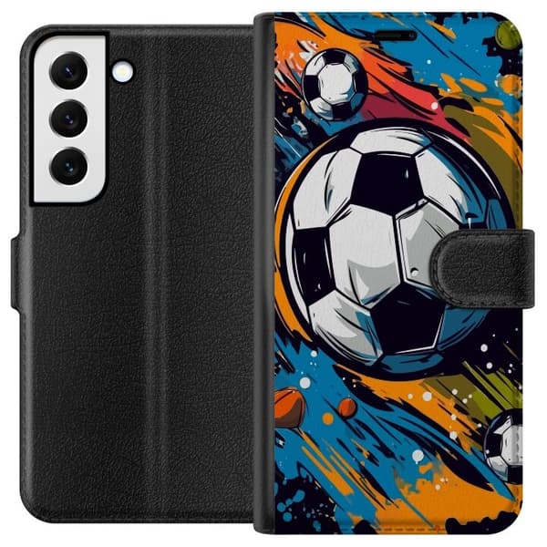 Plånboksfodral till Samsung Galaxy S22+ 5G med Fotbollar
