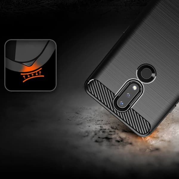 Nokia 2.4 Skal Carbon Flexible - Musta Black